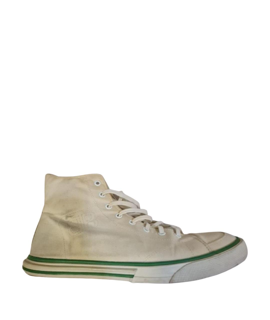 BALENCIAGA Бежевые текстильные высокие кроссовки / кеды, фото 1