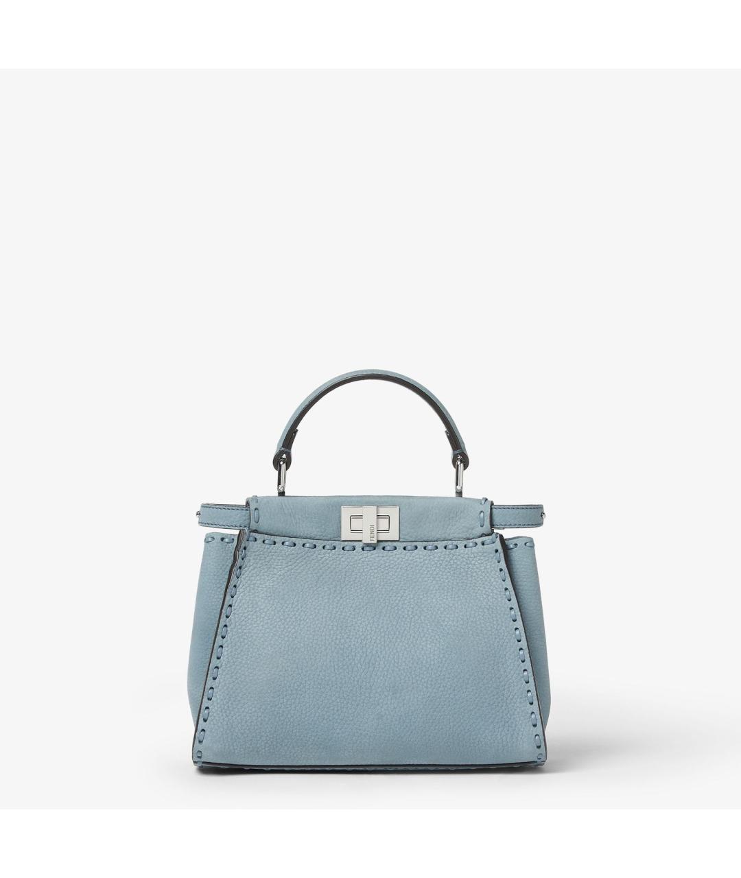 FENDI Голубая кожаная сумка тоут, фото 6