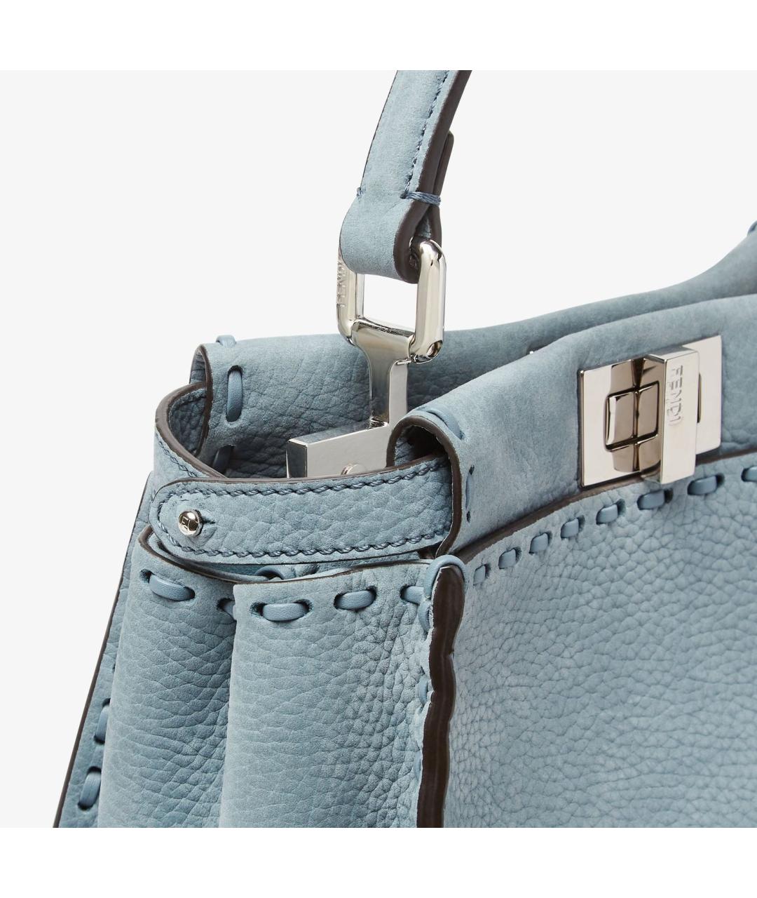 FENDI Голубая кожаная сумка тоут, фото 5
