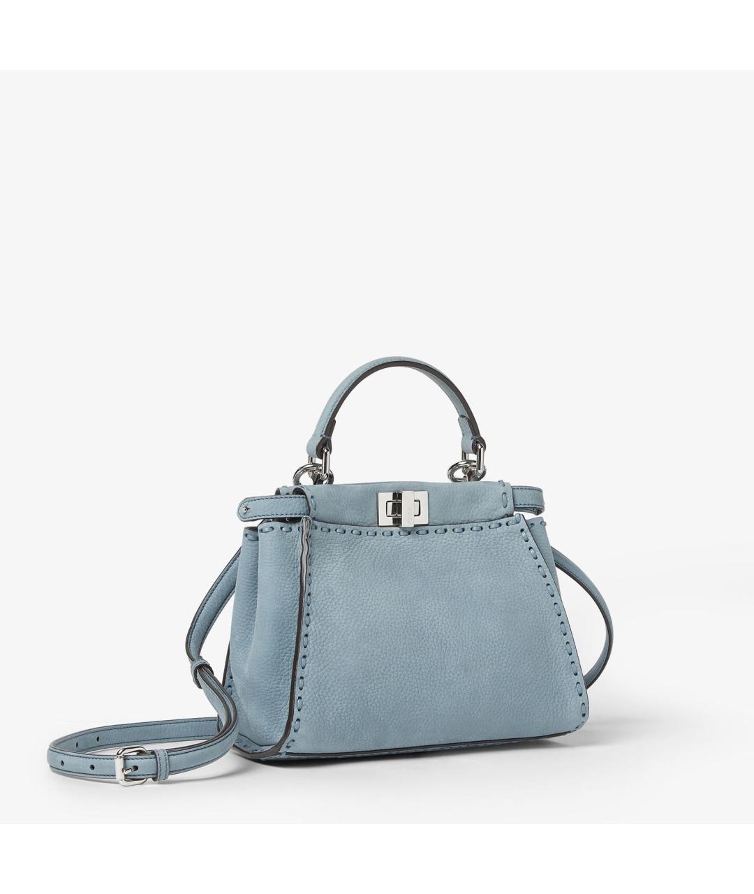 FENDI Голубая кожаная сумка тоут, фото 2