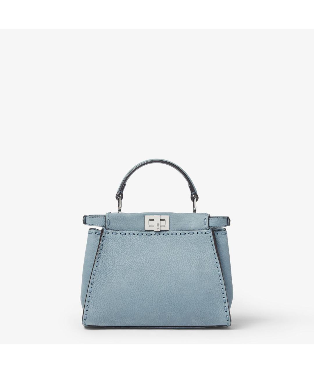 FENDI Голубая кожаная сумка тоут, фото 3