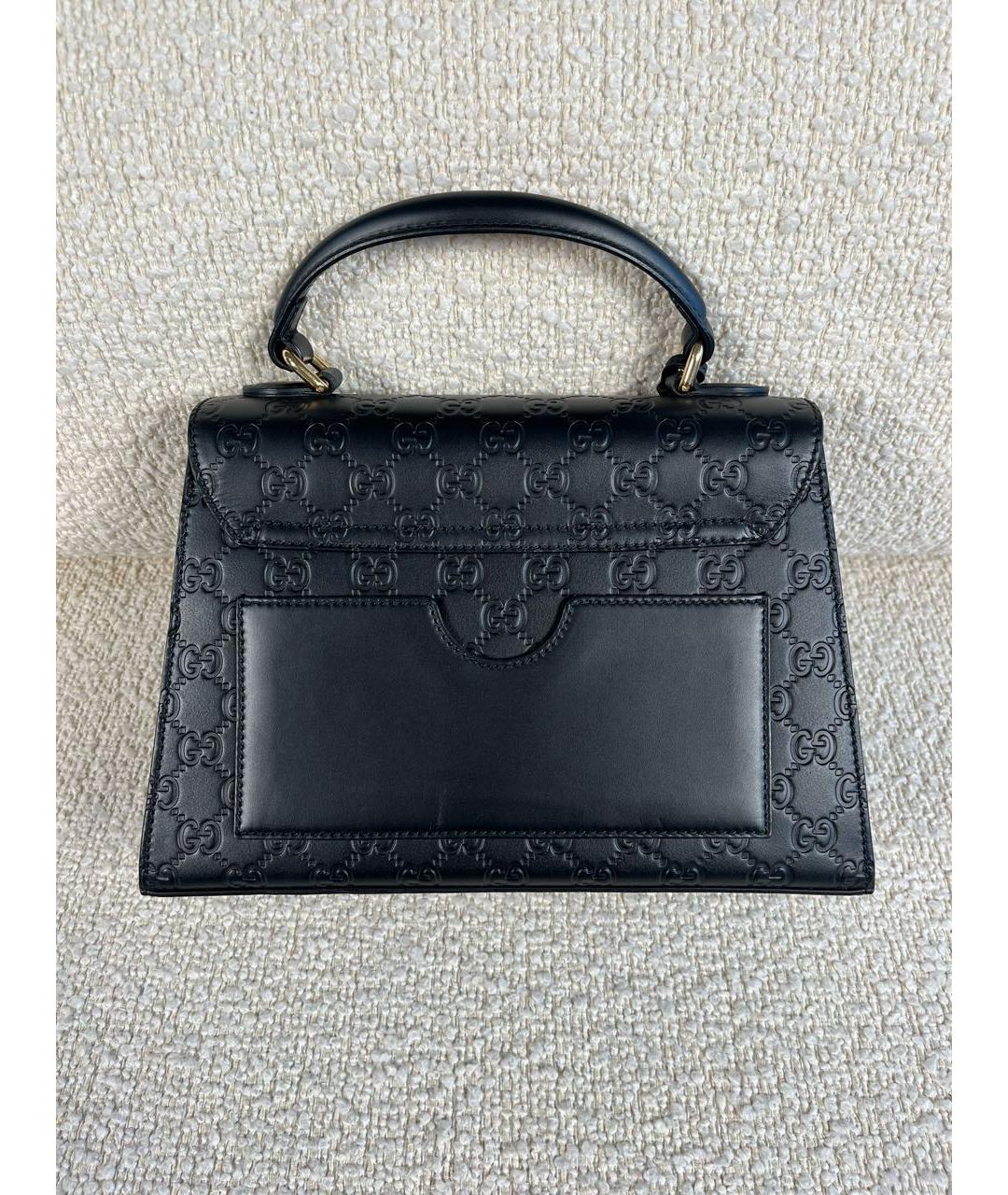 GUCCI Черная кожаная сумка с короткими ручками, фото 3