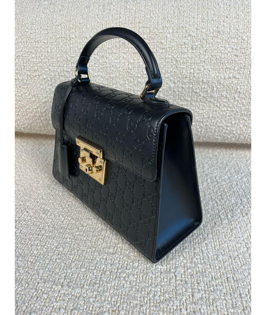 GUCCI Черная кожаная сумка с короткими ручками, фото 8