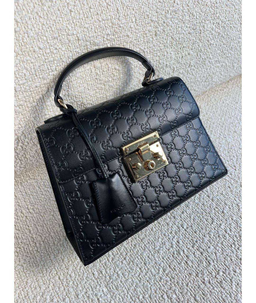 GUCCI Черная кожаная сумка с короткими ручками, фото 2