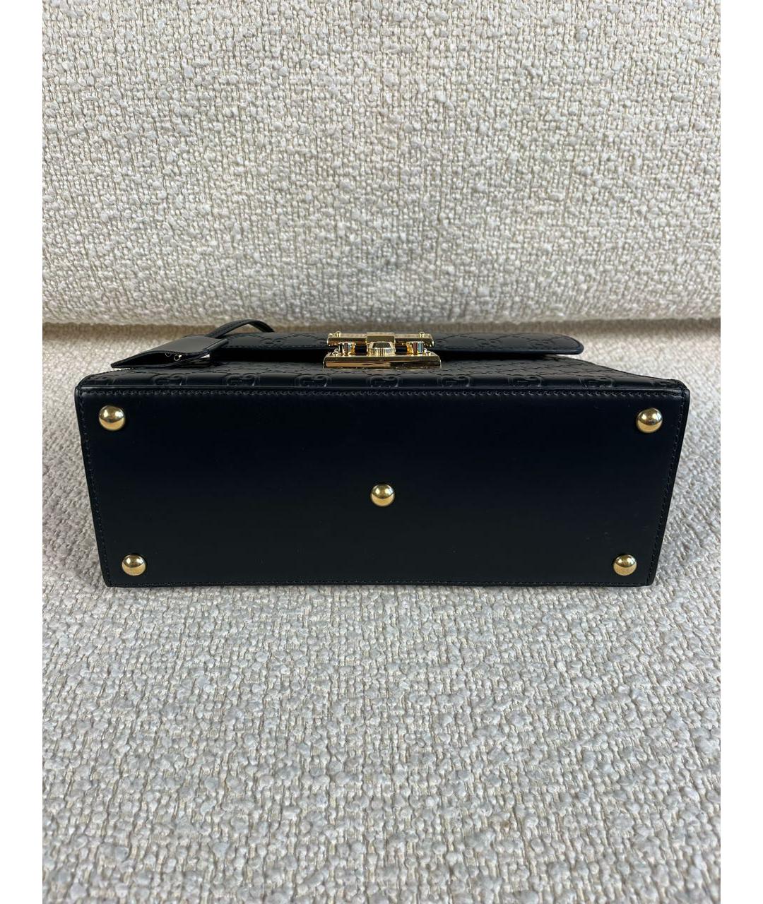 GUCCI Черная кожаная сумка с короткими ручками, фото 6