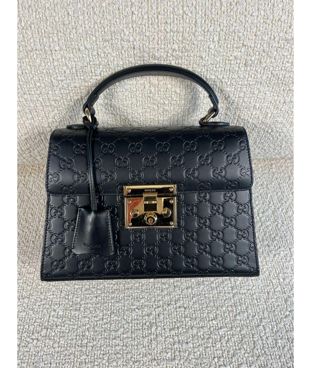 GUCCI Черная кожаная сумка с короткими ручками, фото 9