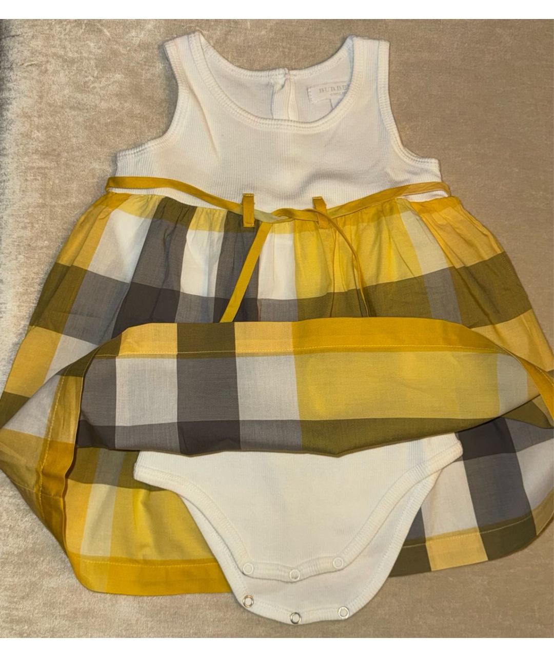 BURBERRY Желтый боди/ползунок, фото 4