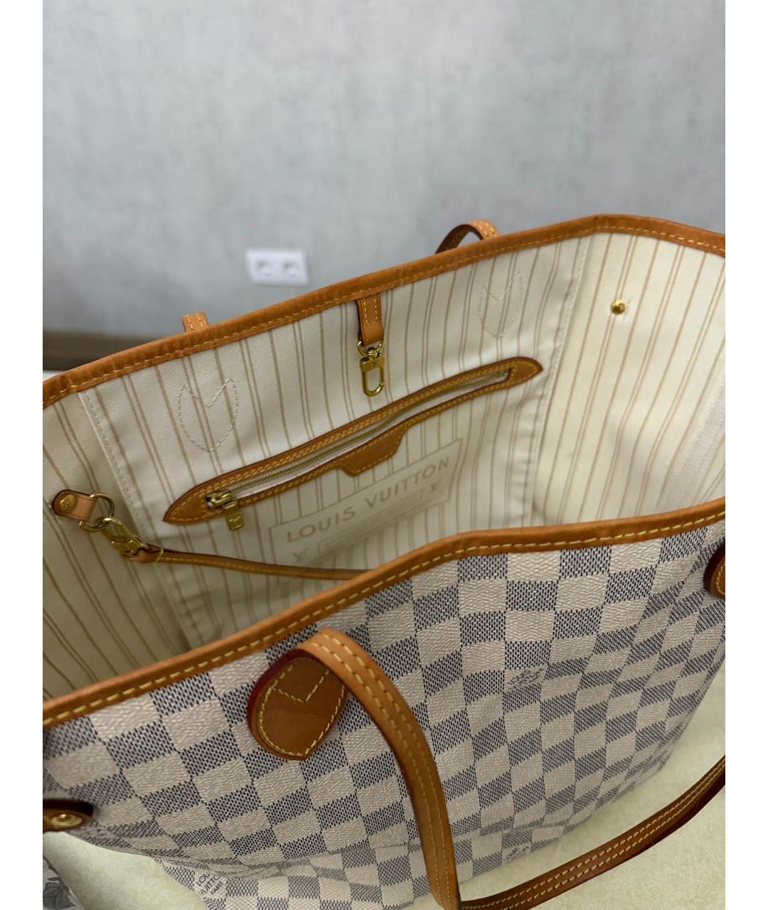 LOUIS VUITTON Бежевая кожаная сумка тоут, фото 4