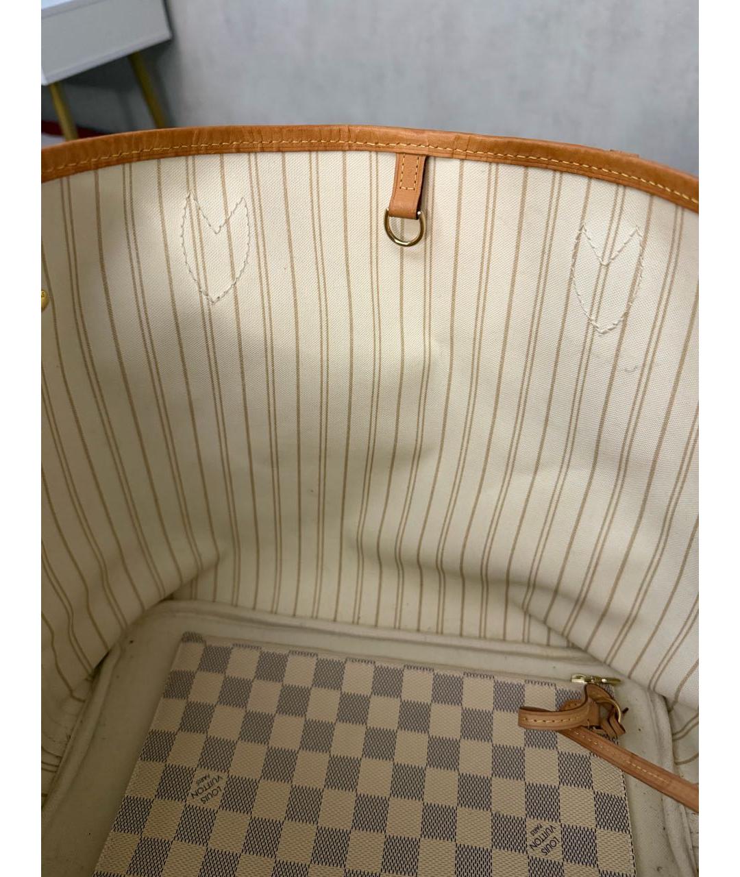 LOUIS VUITTON Бежевая кожаная сумка тоут, фото 7