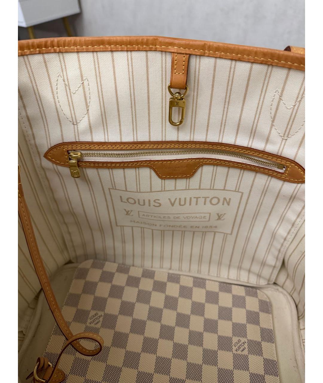 LOUIS VUITTON Бежевая кожаная сумка тоут, фото 6