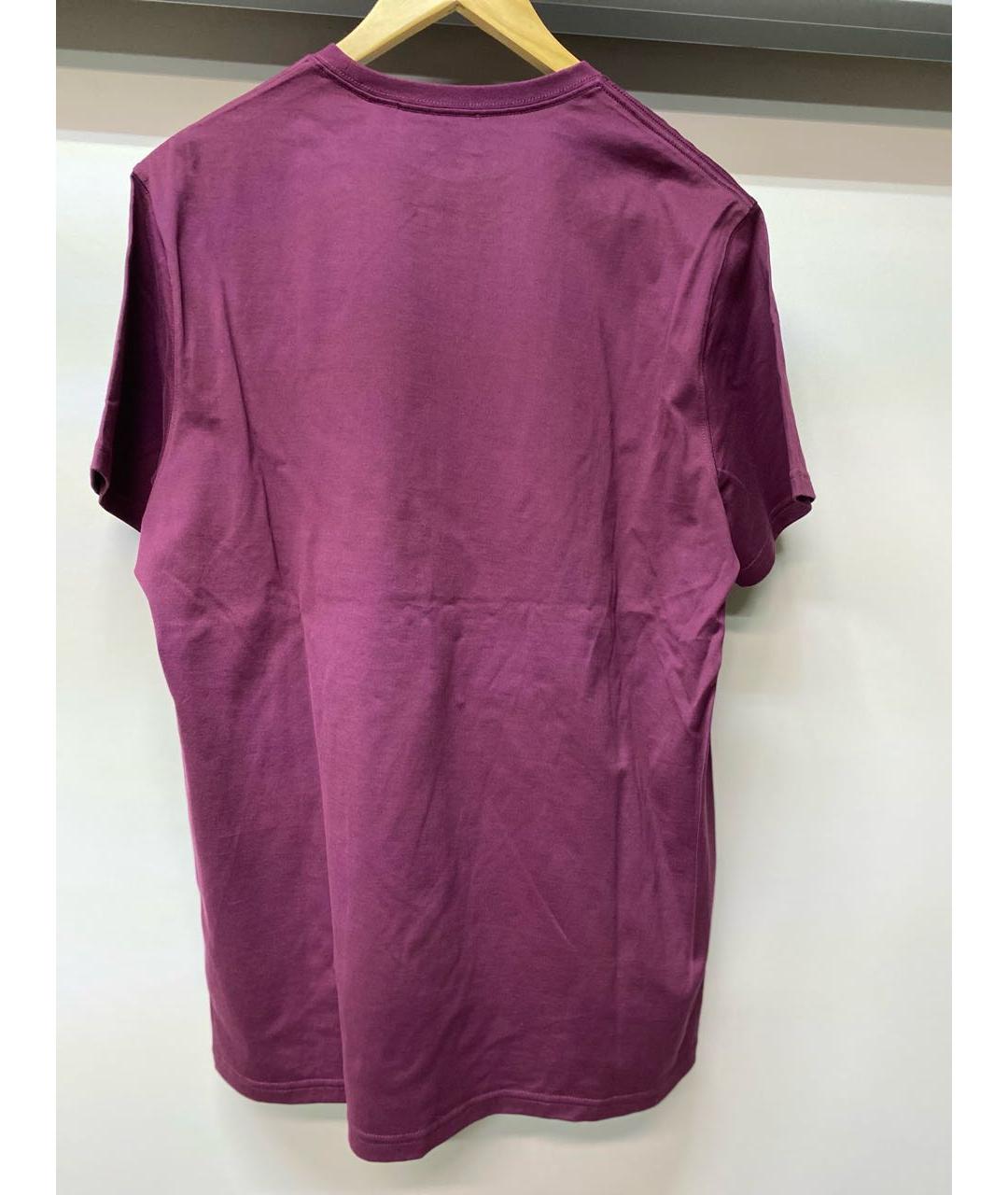 BURBERRY Бордовая хлопковая футболка, фото 2