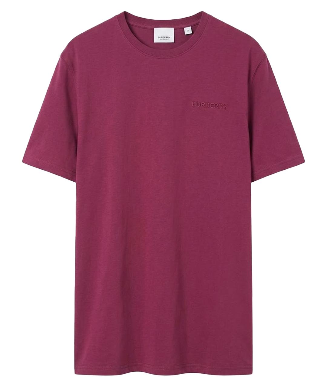 BURBERRY Бордовая хлопковая футболка, фото 1