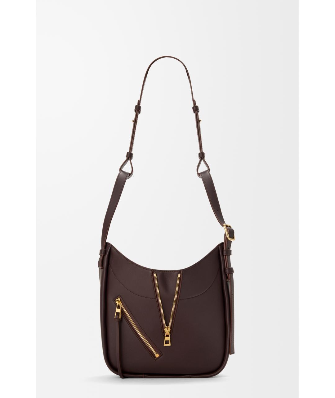 LOEWE Коричневая кожаная сумка через плечо, фото 3
