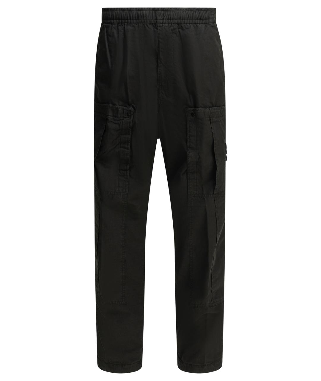 STONE ISLAND Черные хлопковые повседневные брюки, фото 1