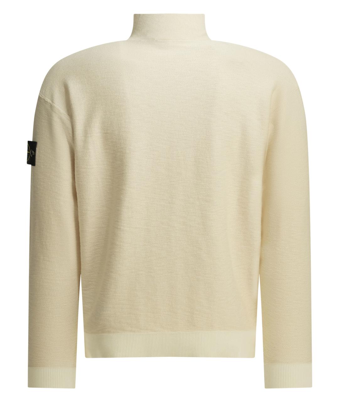 STONE ISLAND Бежевый хлопковый джемпер / свитер, фото 2