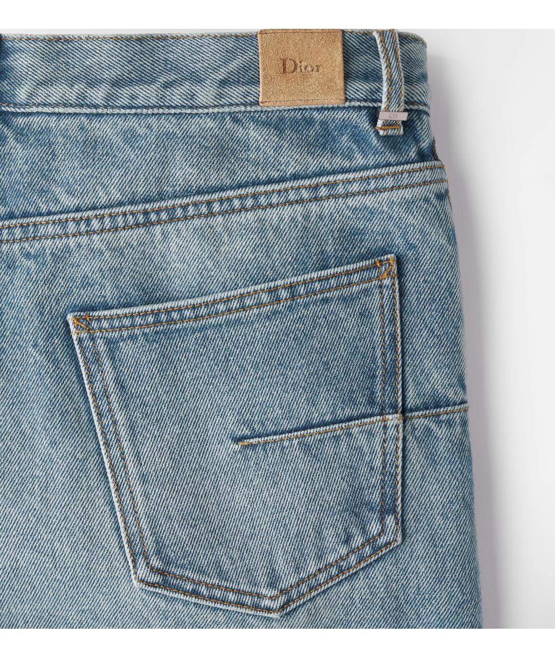 CHRISTIAN DIOR Синие хлопковые прямые джинсы, фото 2