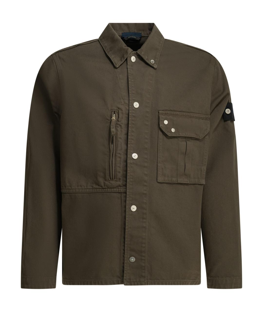 STONE ISLAND Коричневая хлопковая куртка, фото 1