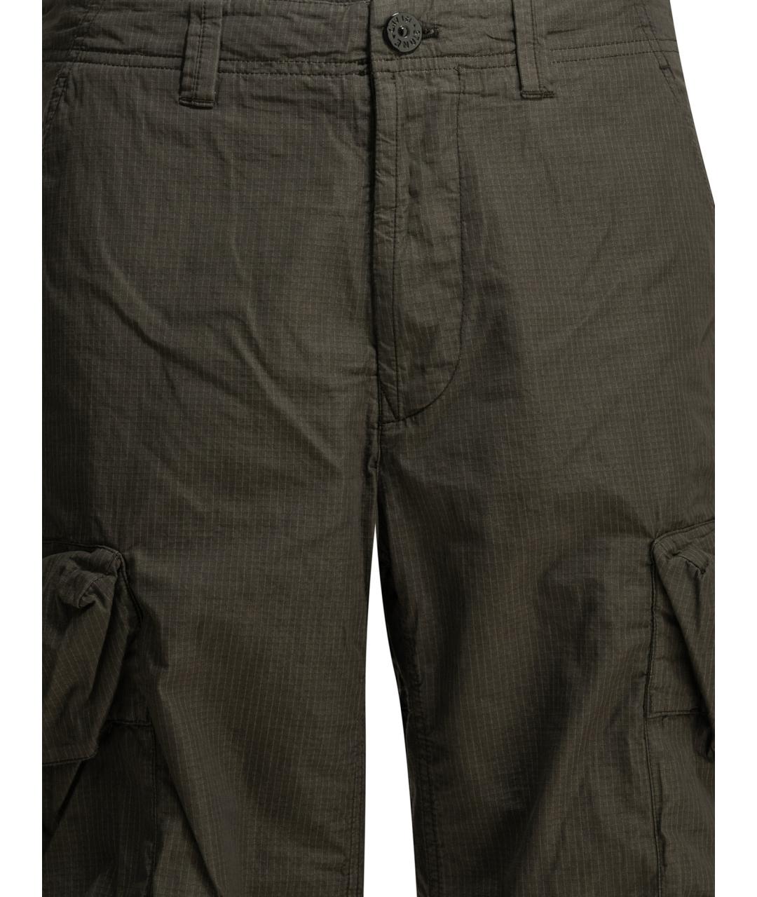 STONE ISLAND Коричневые хлопковые повседневные брюки, фото 3