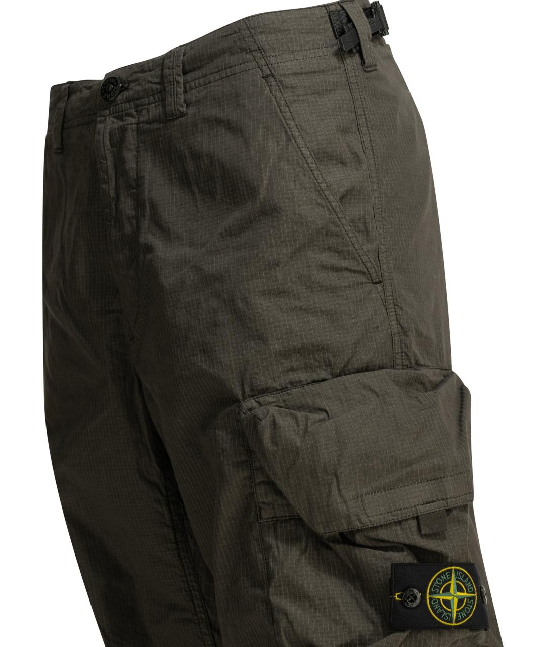 STONE ISLAND Коричневые хлопковые повседневные брюки, фото 4