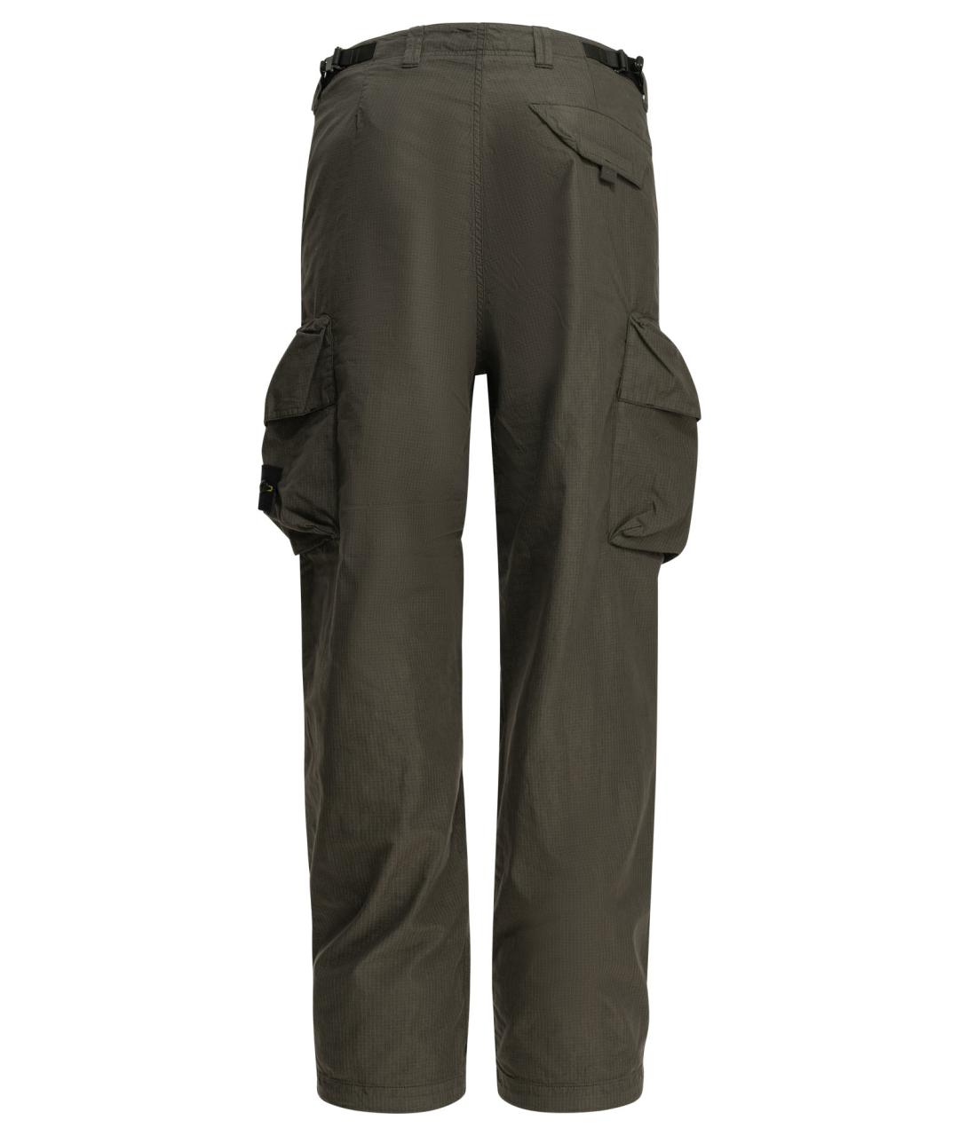 STONE ISLAND Коричневые хлопковые повседневные брюки, фото 2