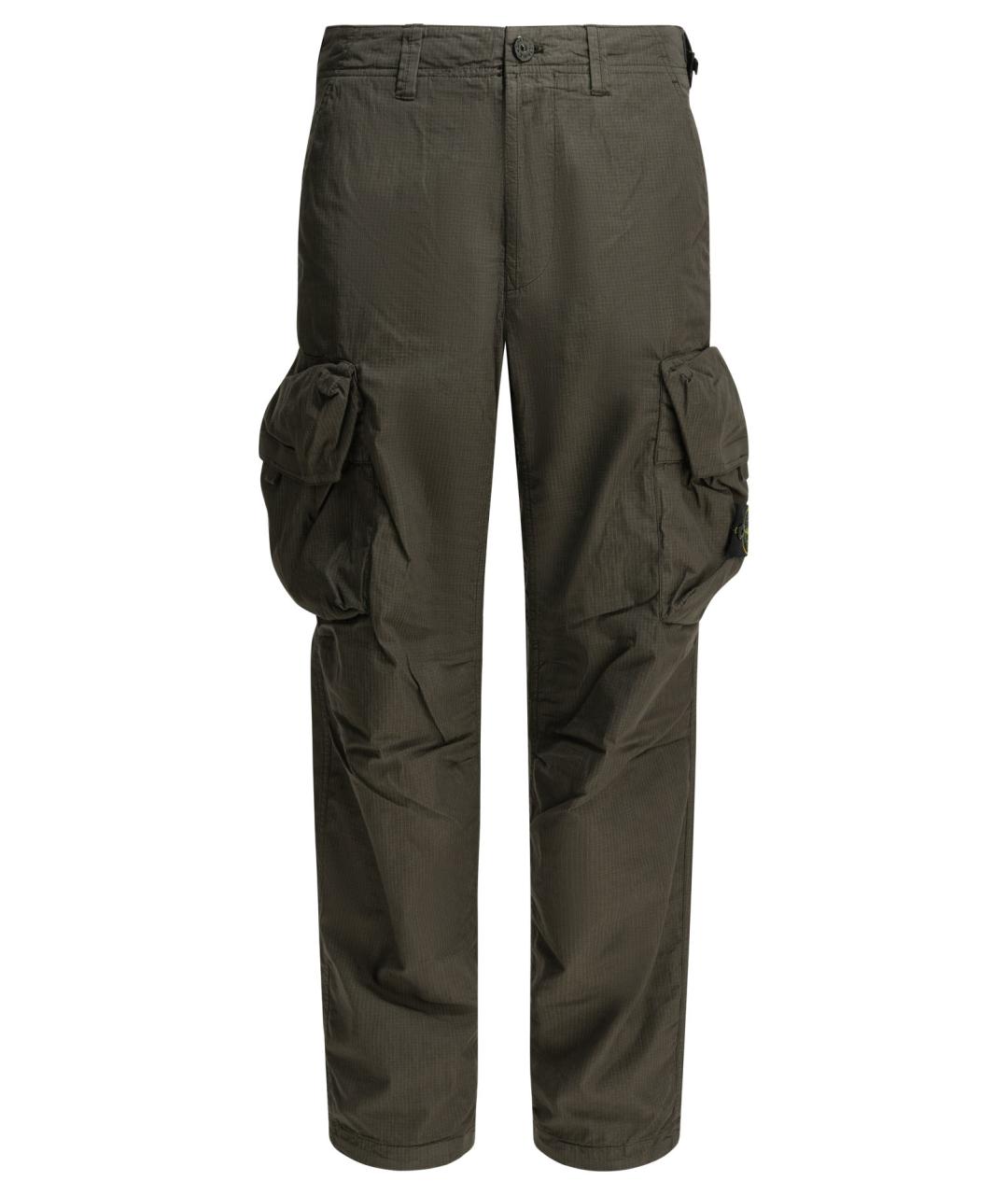 STONE ISLAND Коричневые хлопковые повседневные брюки, фото 1