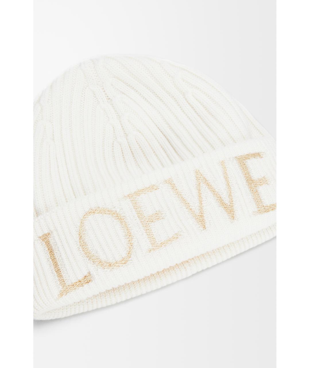 LOEWE Белая шерстяная шапка, фото 4