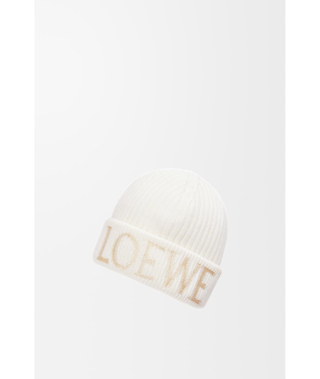 LOEWE Белая шерстяная шапка, фото 3