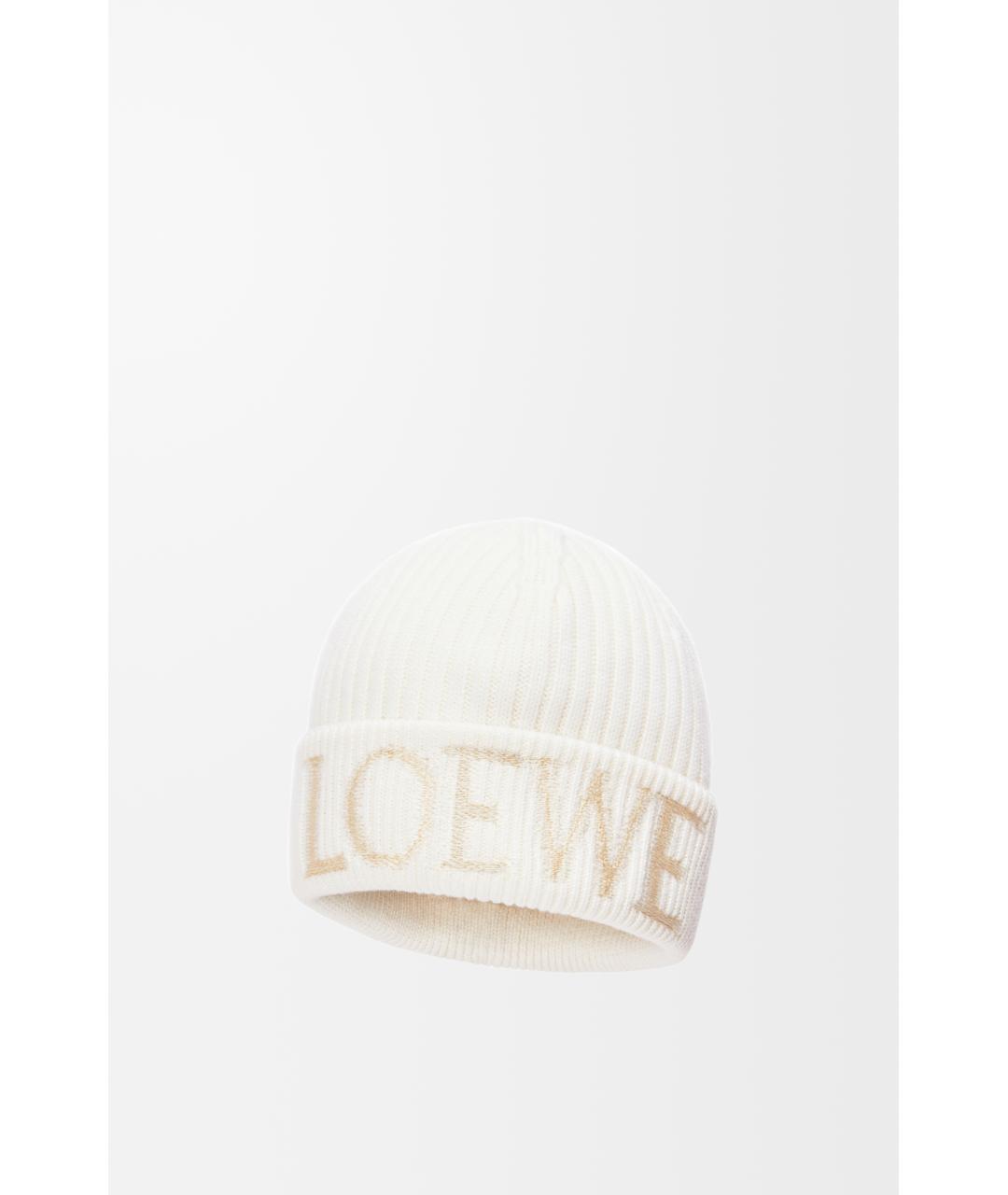 LOEWE Белая шерстяная шапка, фото 2
