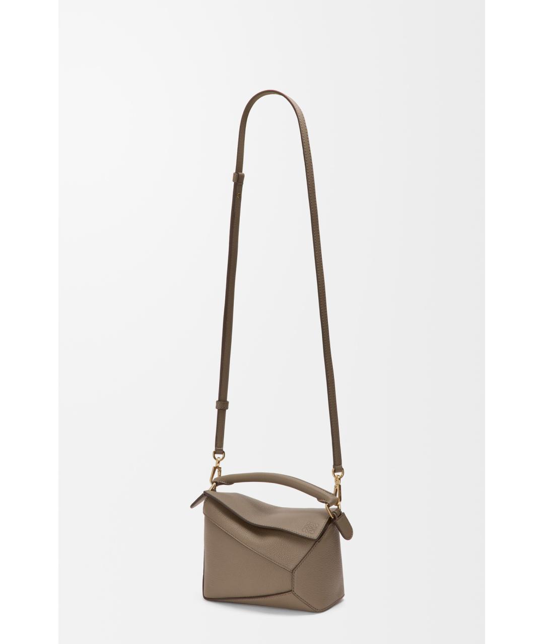 LOEWE Коричневая кожаная сумка с короткими ручками, фото 6