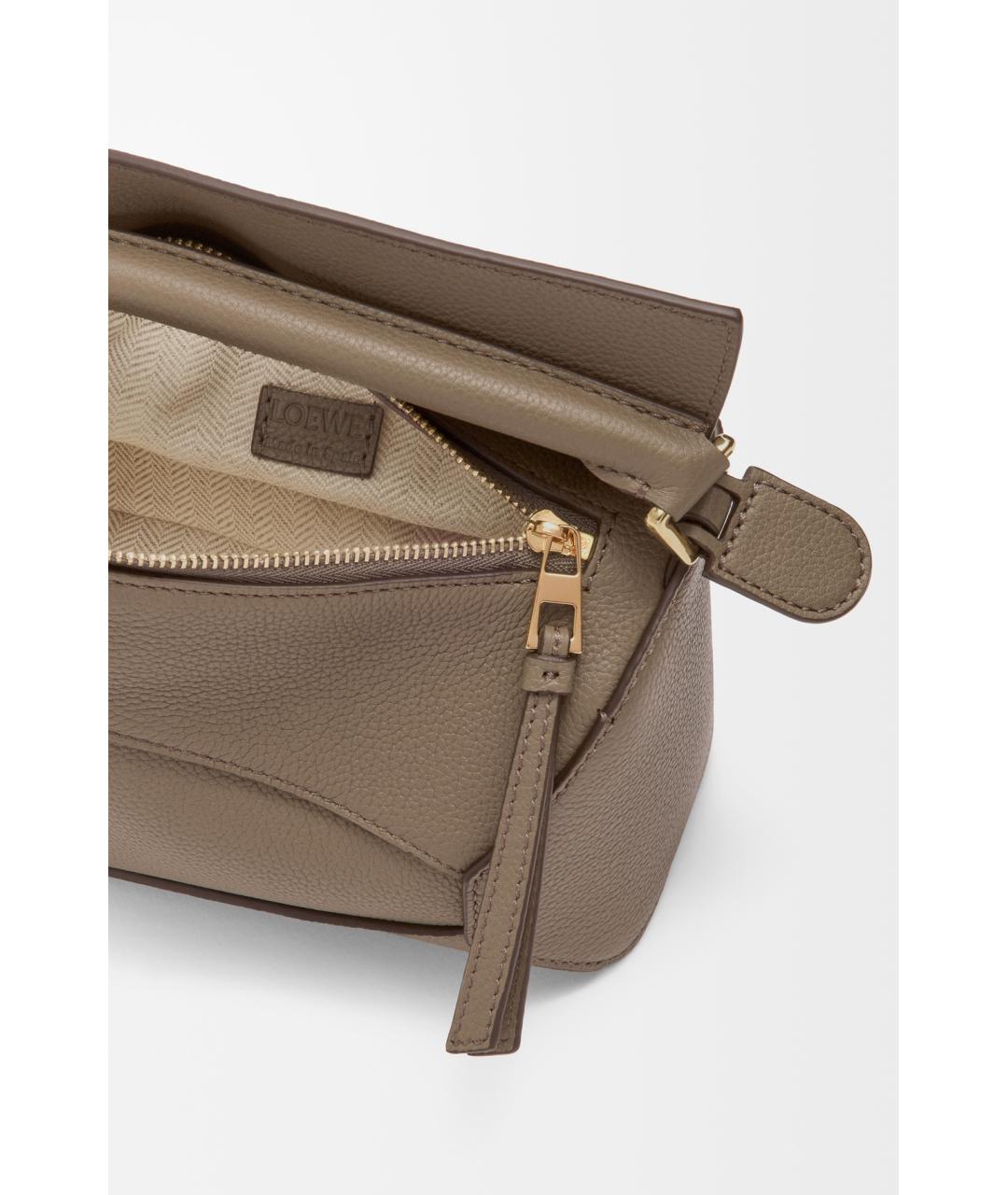 LOEWE Коричневая кожаная сумка с короткими ручками, фото 5