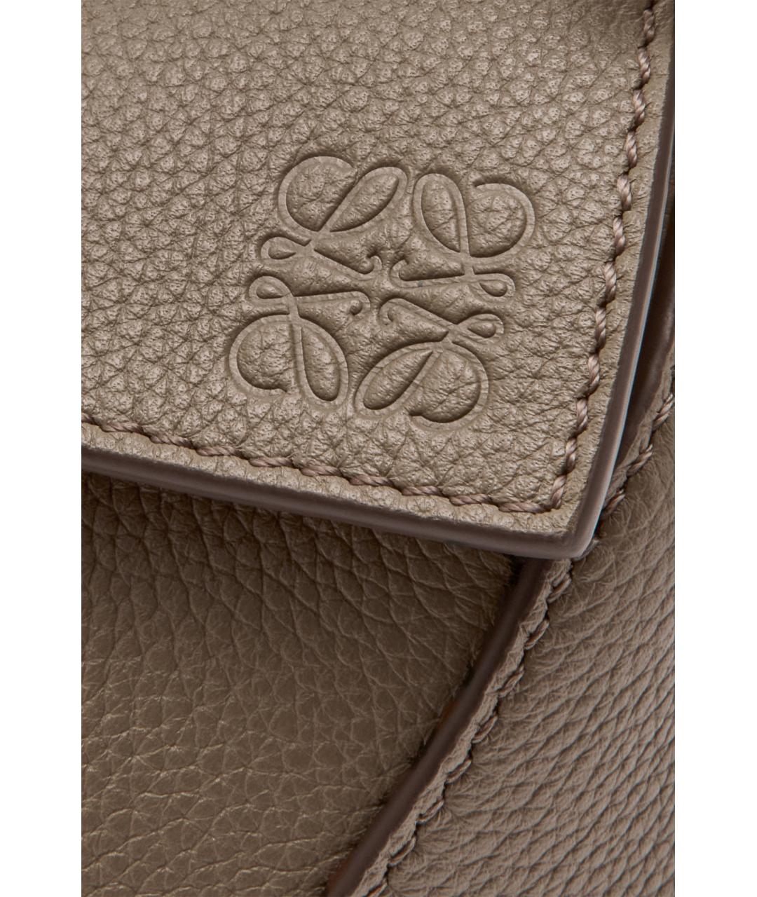 LOEWE Коричневая кожаная сумка с короткими ручками, фото 7
