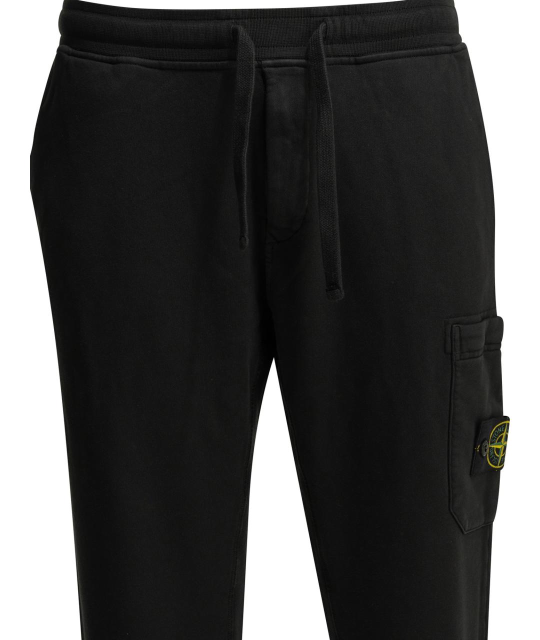 STONE ISLAND Черные хлопковые повседневные брюки, фото 3