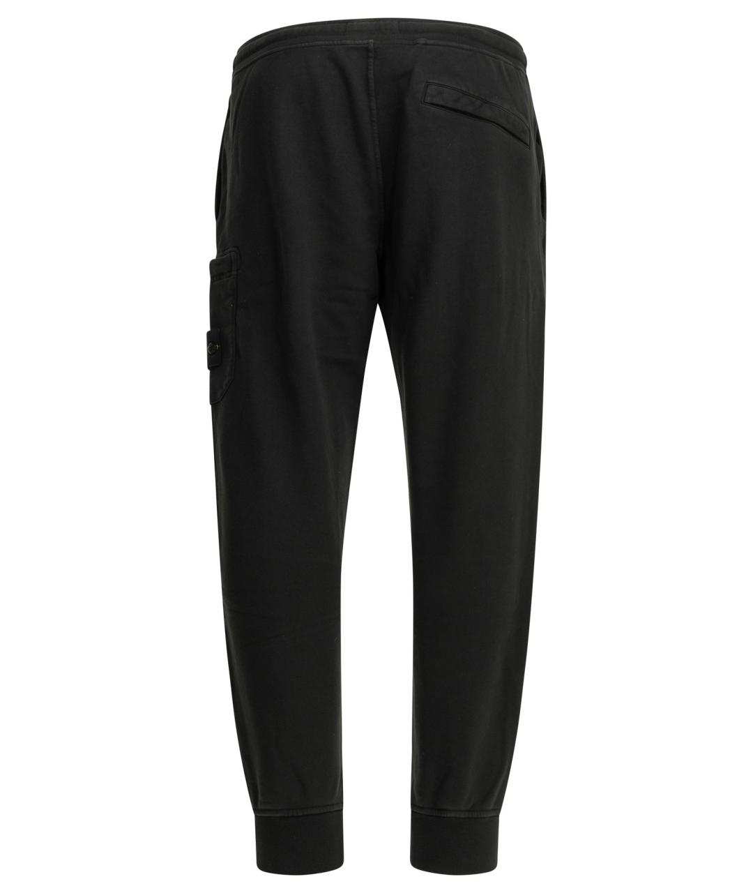 STONE ISLAND Черные хлопковые повседневные брюки, фото 2