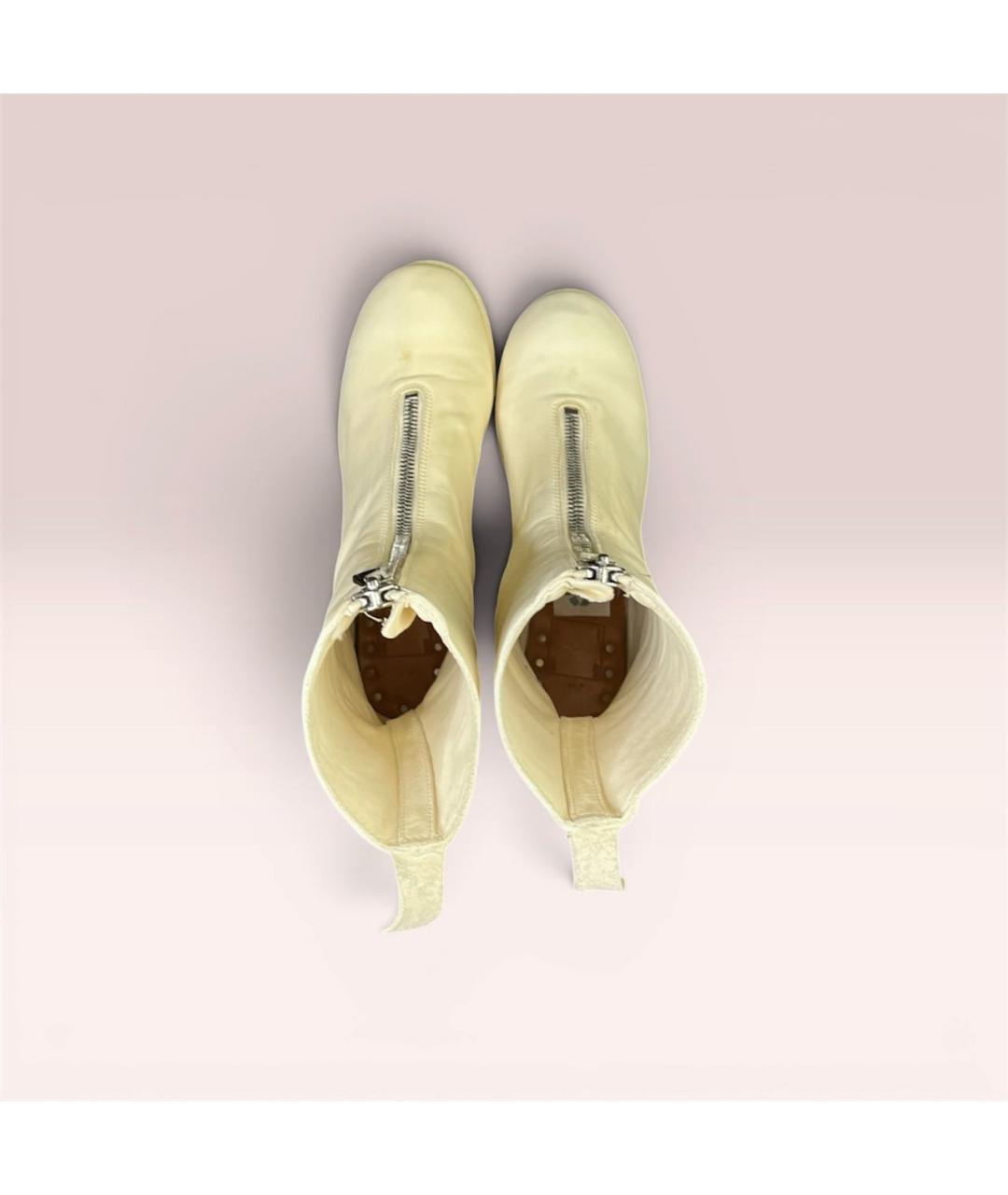 GUIDI Бежевые кожаные ботинки, фото 3