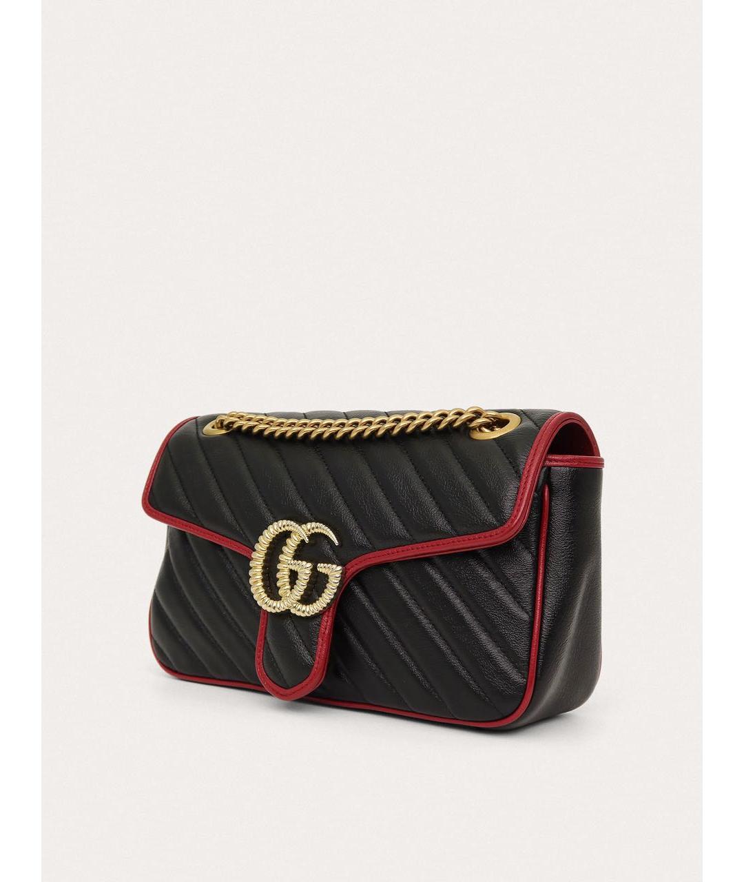 GUCCI Черная кожаная сумка через плечо, фото 2