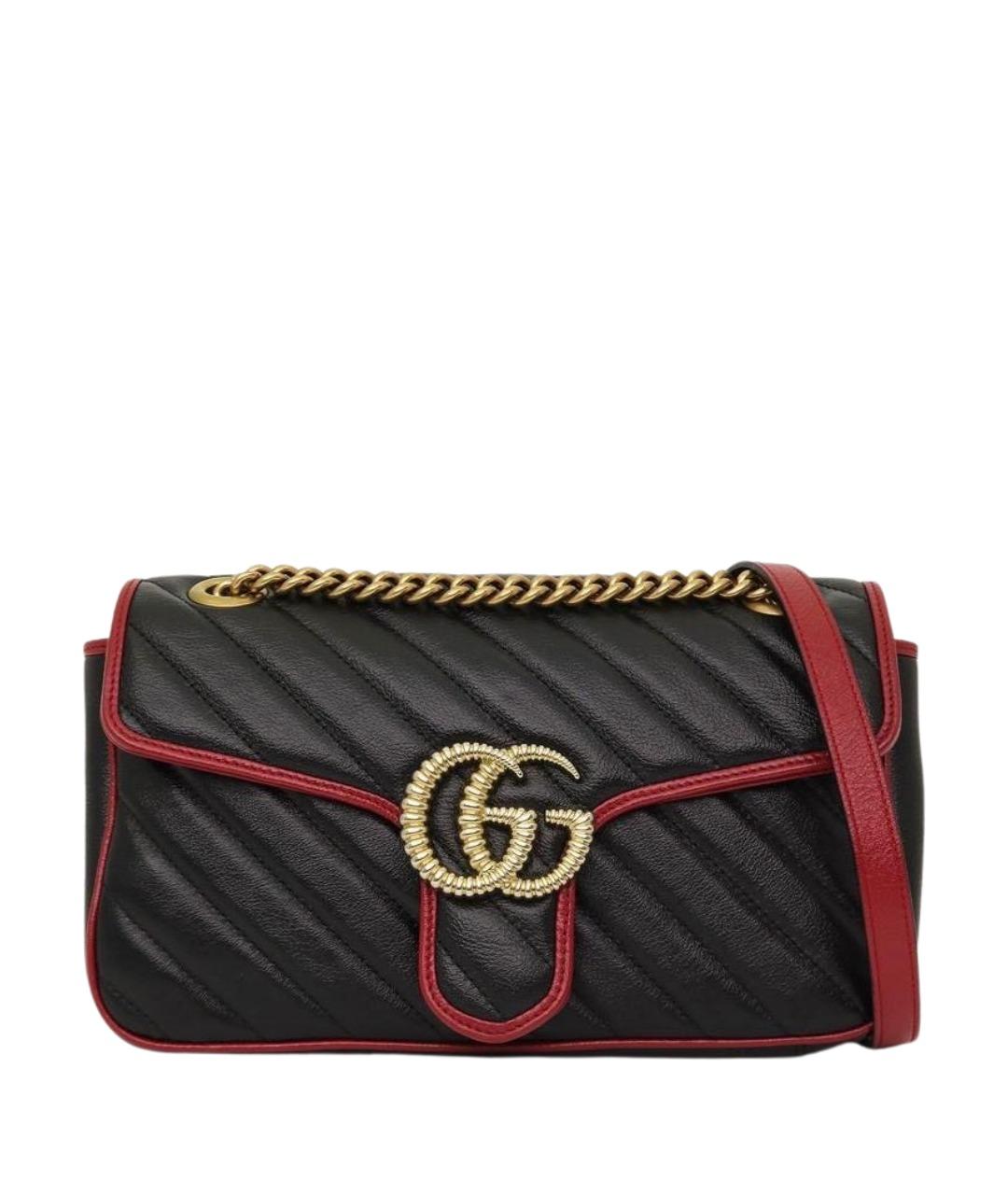 GUCCI Черная кожаная сумка через плечо, фото 1