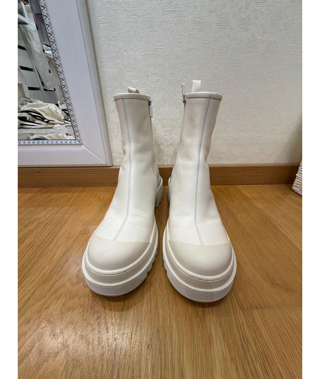 CHRISTIAN DIOR Белые кожаные полусапоги, фото 2