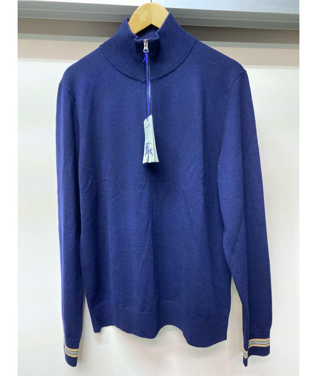 BURBERRY Темно-синий шерстяной джемпер / свитер, фото 8