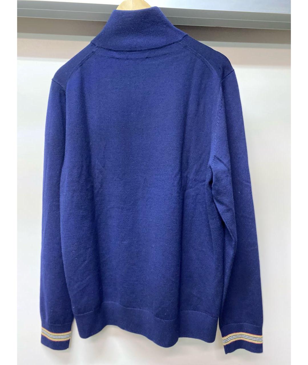 BURBERRY Темно-синий шерстяной джемпер / свитер, фото 2
