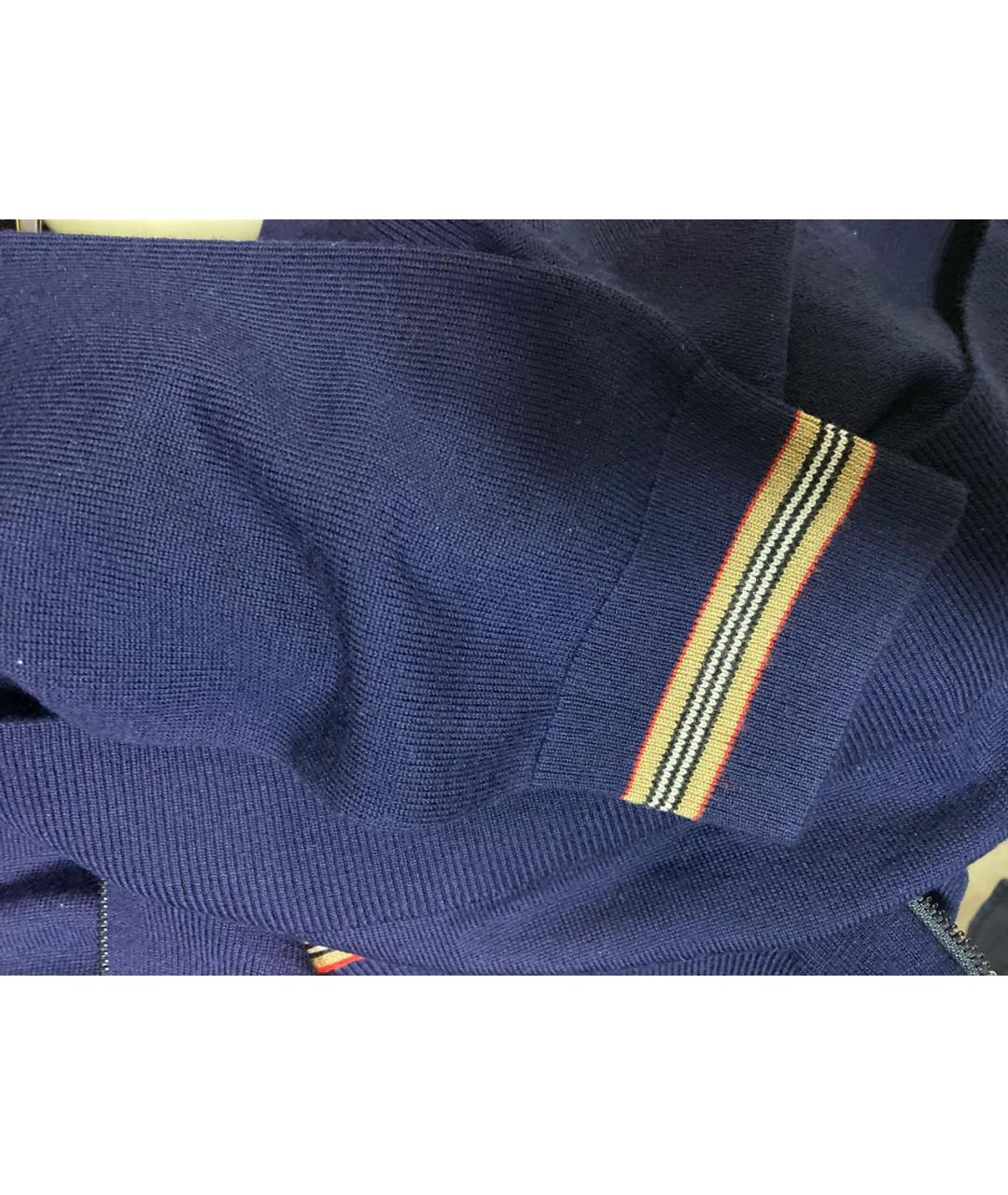 BURBERRY Темно-синий шерстяной джемпер / свитер, фото 4