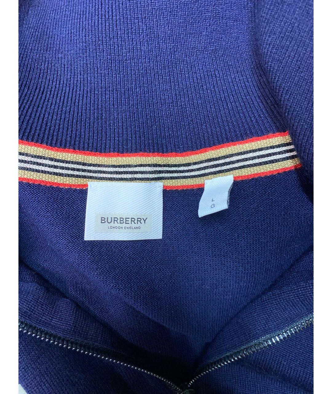 BURBERRY Темно-синий шерстяной джемпер / свитер, фото 3