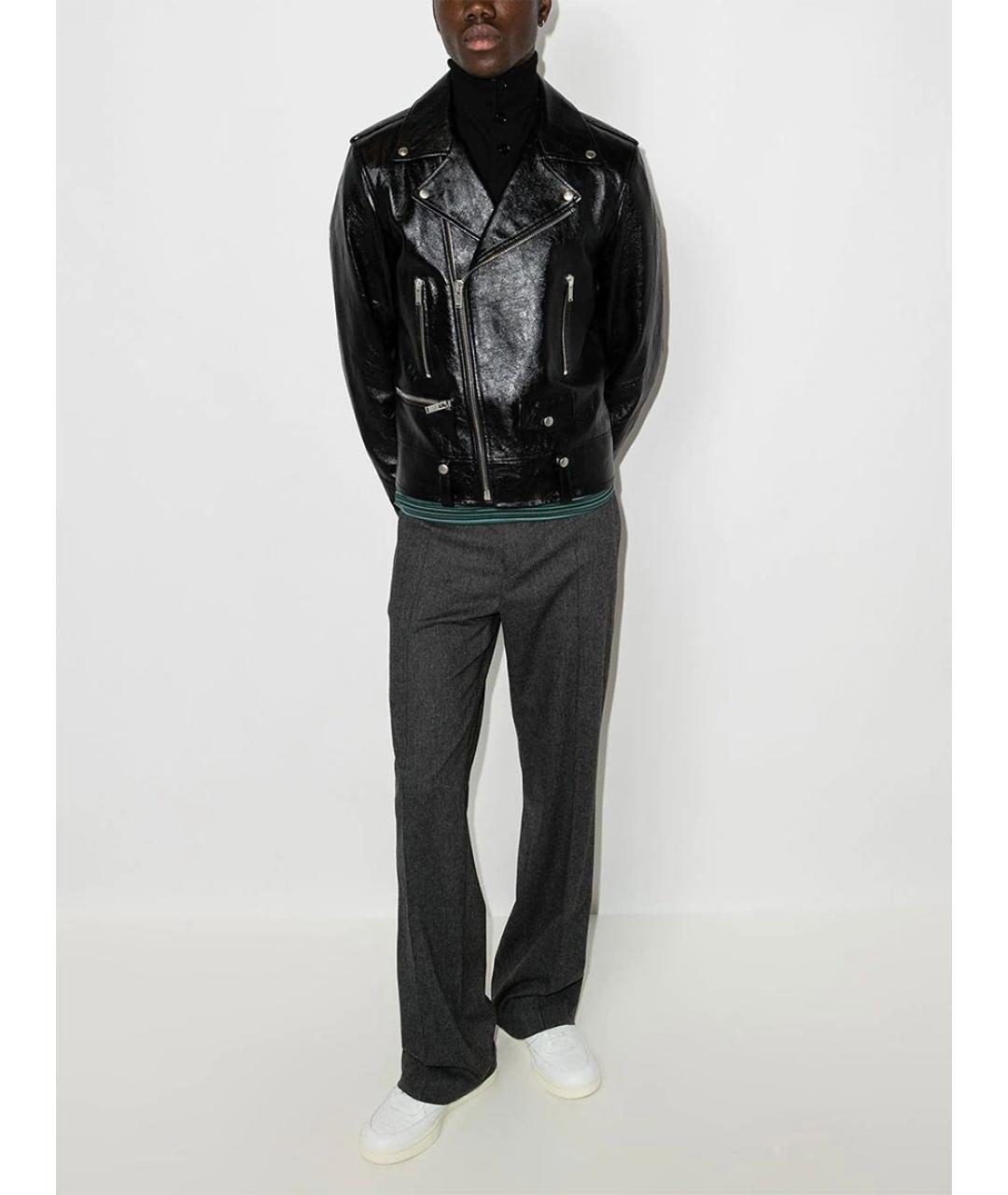 SAINT LAURENT Черная кожаная куртка, фото 3