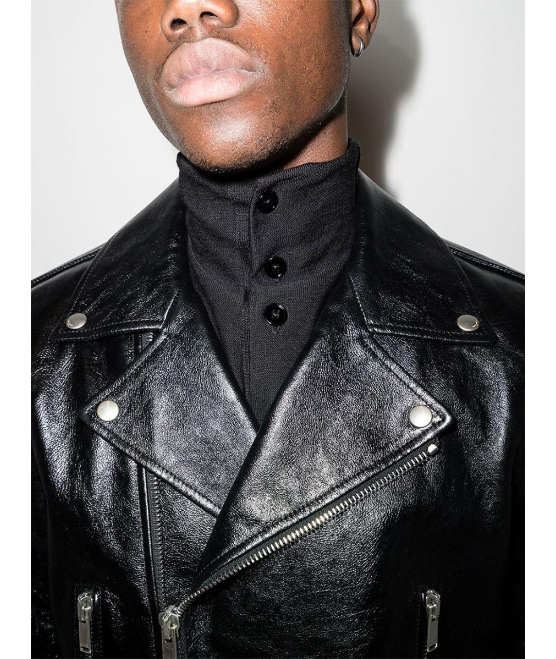 SAINT LAURENT Черная кожаная куртка, фото 5