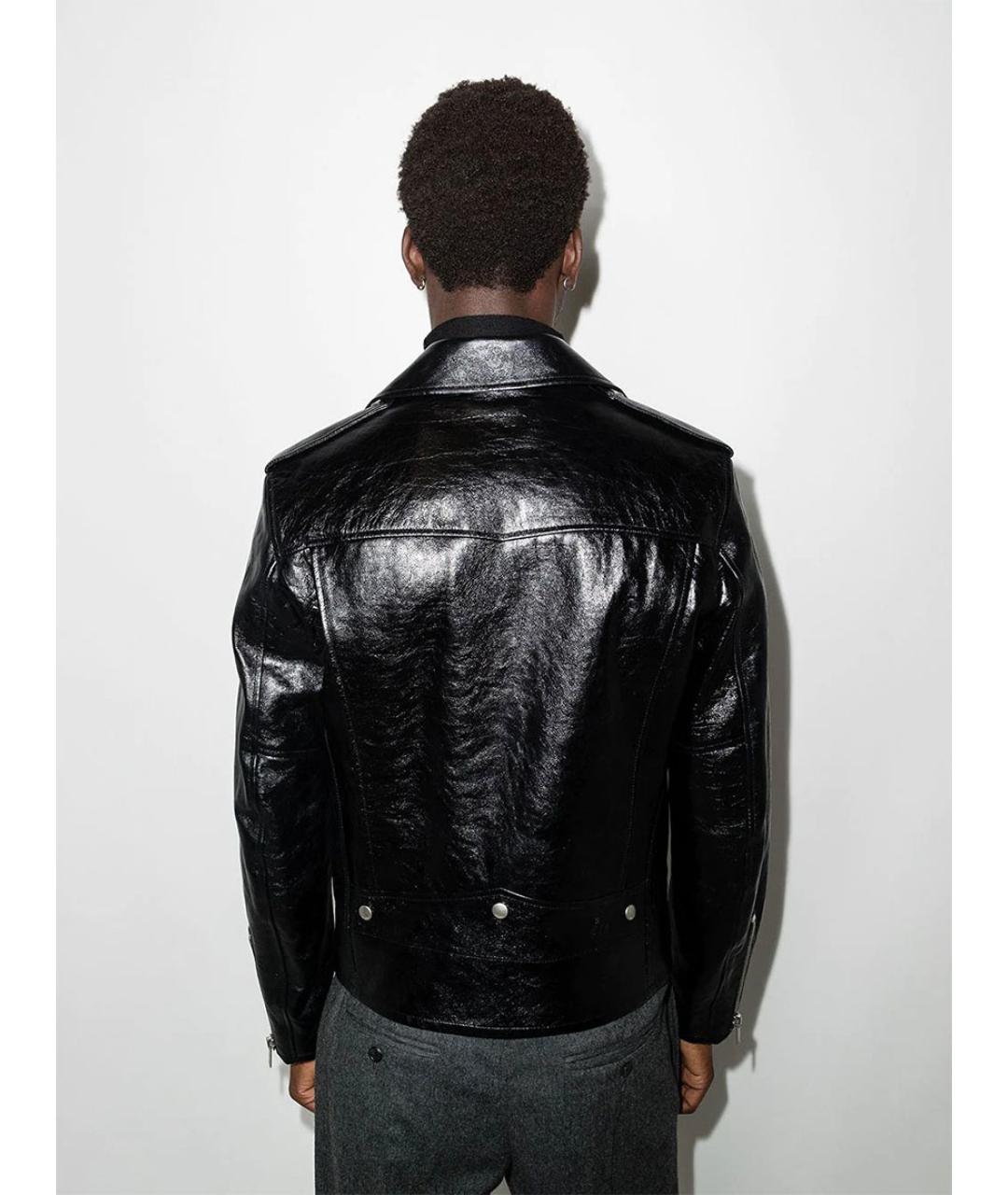 SAINT LAURENT Черная кожаная куртка, фото 2