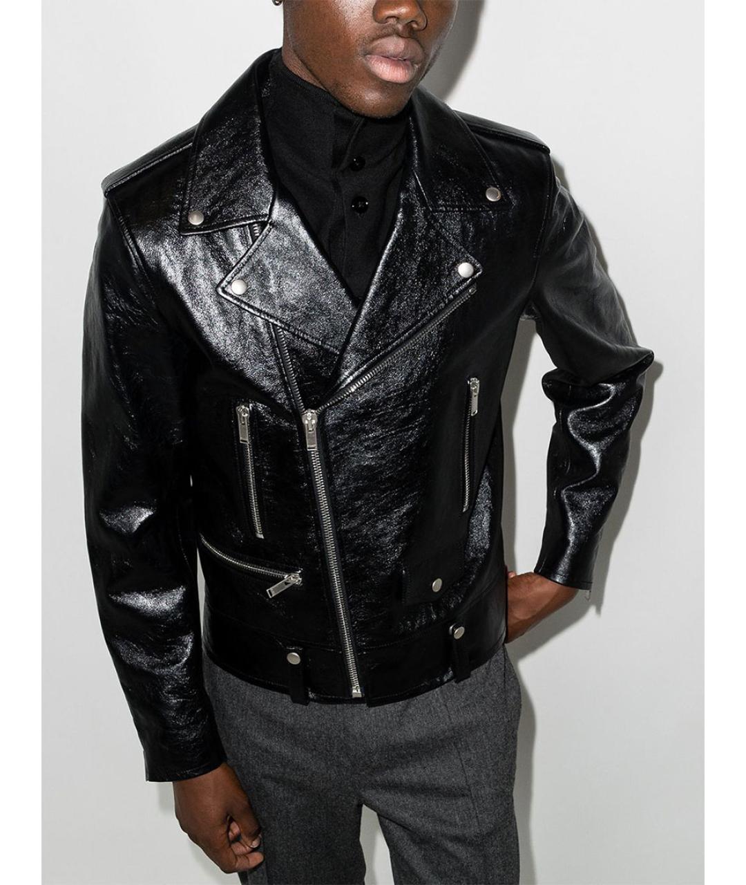 SAINT LAURENT Черная кожаная куртка, фото 4
