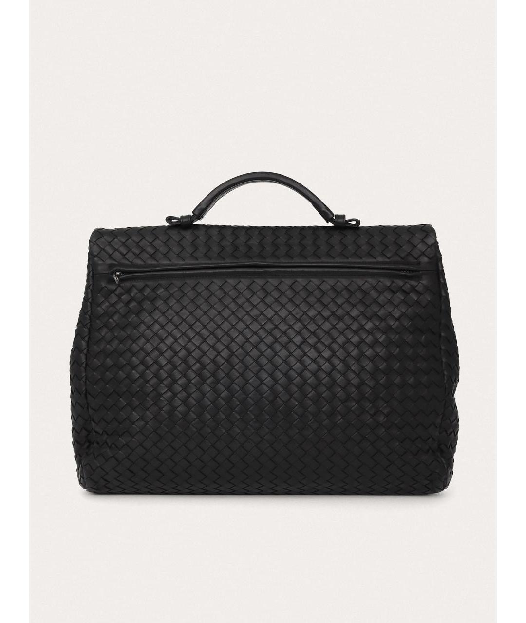 BOTTEGA VENETA Черный кожаный портфель, фото 3