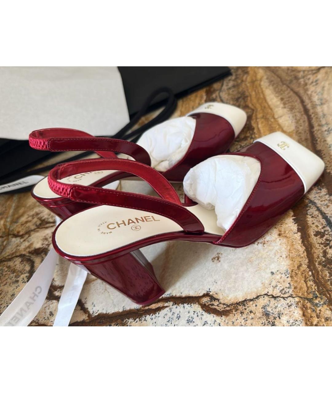 CHANEL Красные туфли из лакированной кожи, фото 4