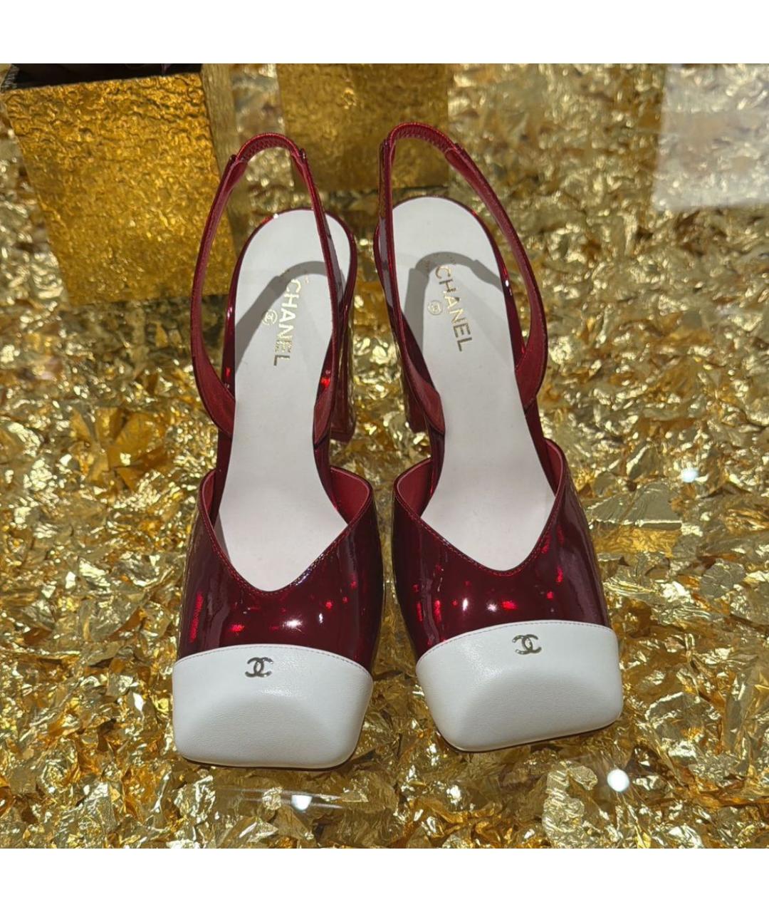 CHANEL Красные туфли из лакированной кожи, фото 3