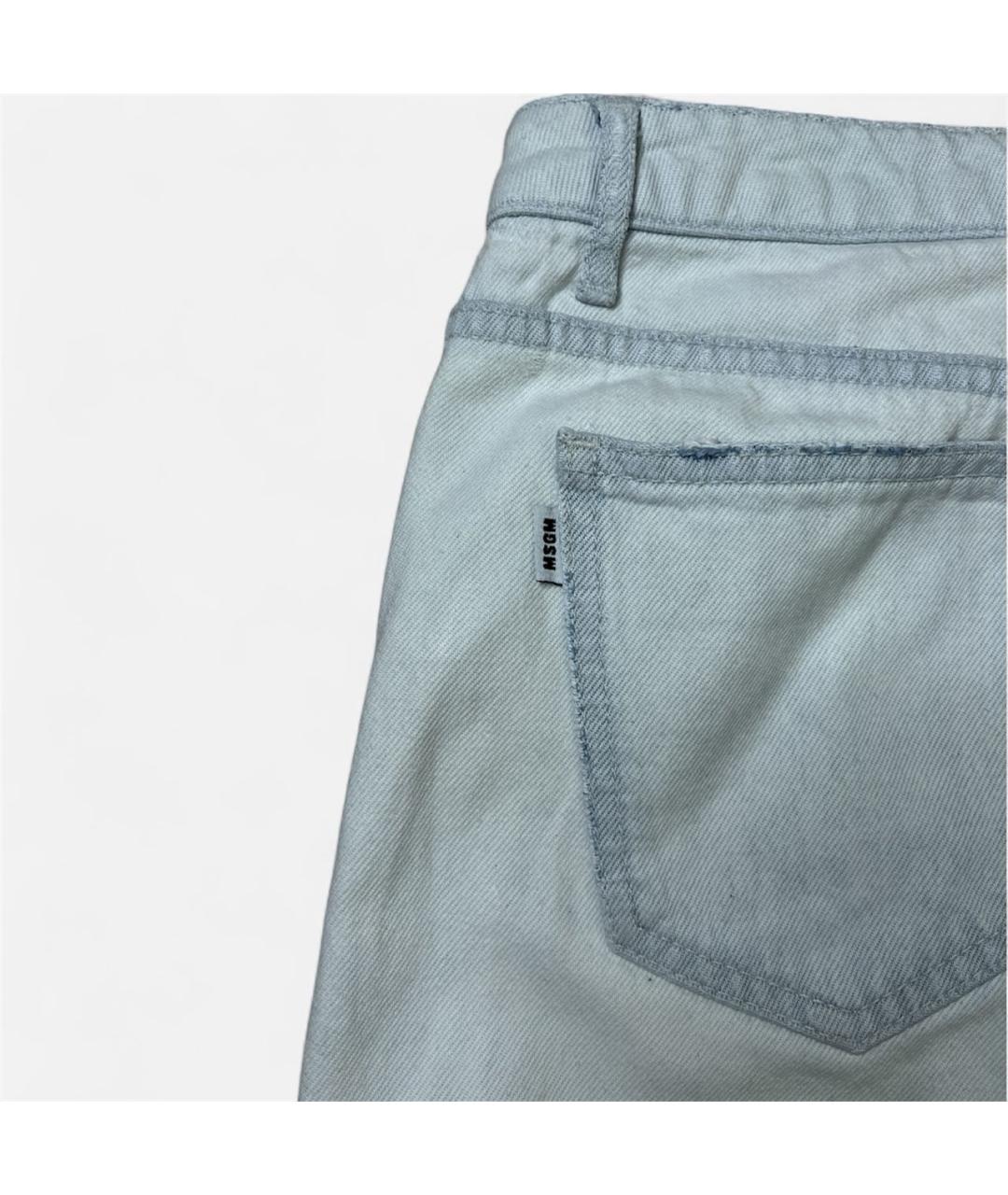 MSGM Голубые хлопко-полиэстеровые джинсы слим, фото 7