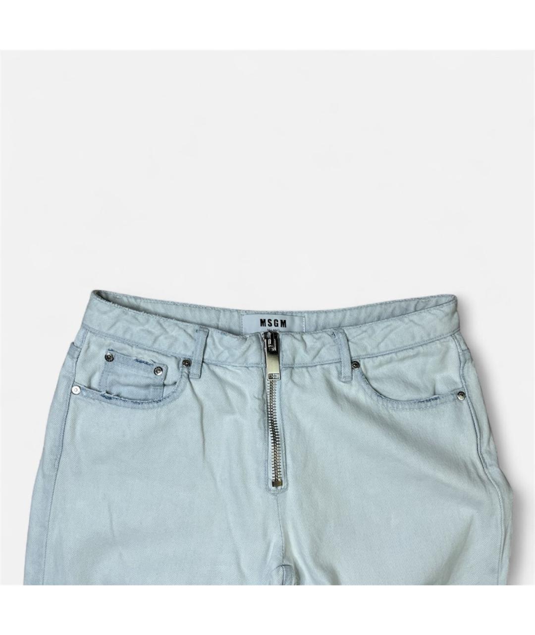 MSGM Голубые хлопко-полиэстеровые джинсы слим, фото 5